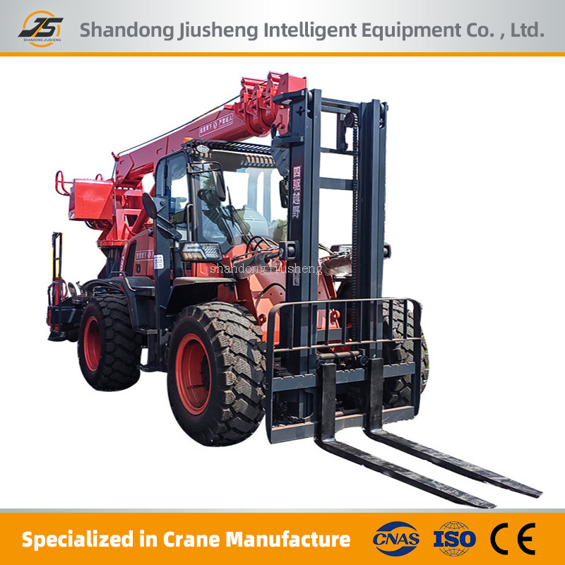 forklift with crane